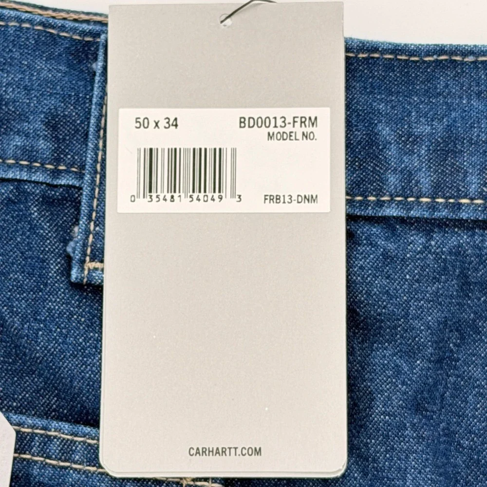 Carhartt Utility Jean Mens 50x34 Blue Flame Resistant NWT BD0013-FRM Loose Fit